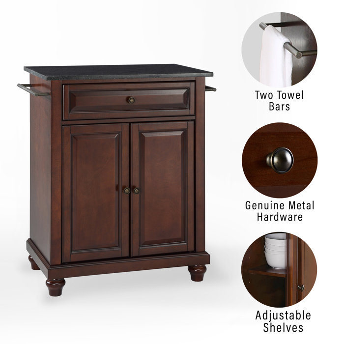 Three Posts™ Hedon Granite Kitchen Cart & Reviews Wayfair